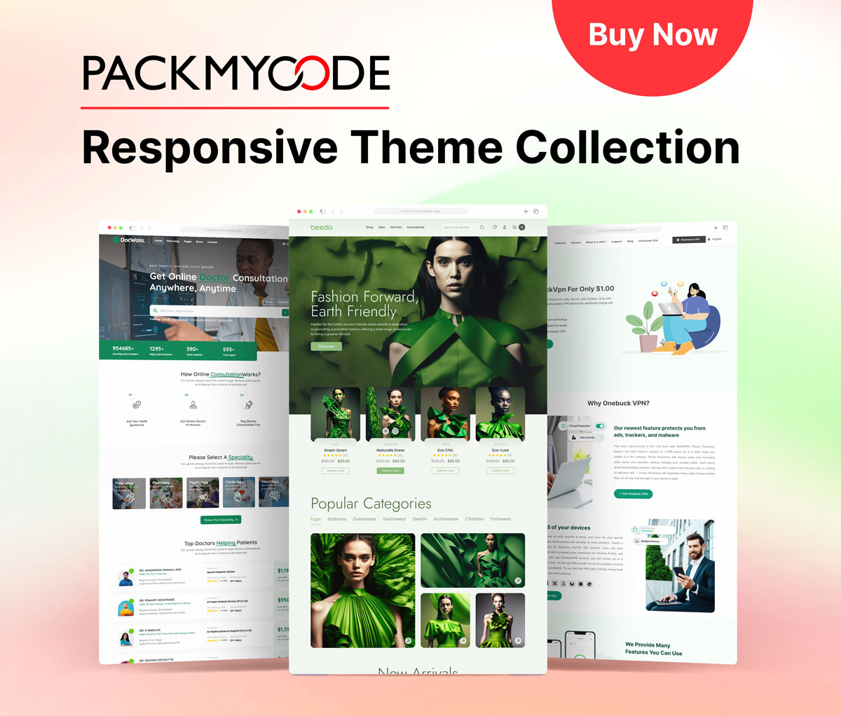 packmycode responsive theme collection